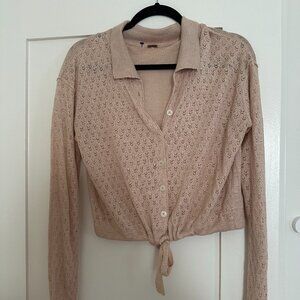 Free People Tie-Front Cardigan Sweater